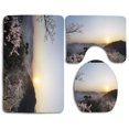 thumbnail image 1 of PUDMAD Cherry Blossoms 3 Piece Bathroom Rugs Set Bath Rug Contour Mat and Toilet Lid Cover, 1 of 2