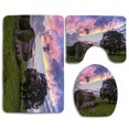thumbnail image 1 of PUDMAD Childhood Memories 3 Piece Bathroom Rugs Set Bath Rug Contour Mat and Toilet Lid Cover, 1 of 2