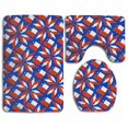 thumbnail image 1 of PUDMAD Chile Flag Artascope Flower 3 Piece Bathroom Rugs Set Bath Rug Contour Mat and Toilet Lid Cover, 1 of 2