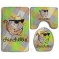 thumbnail image 1 of PUDMAD Chinchillin 3 Piece Bathroom Rugs Set Bath Rug Contour Mat and Toilet Lid Cover, 1 of 2