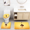 thumbnail image 1 of PUDMAD Chocolate Soft ice Cream Cone Pour Chocolate Syrup 3 Piece Bathroom Rugs Set Bath Rug Contour Mat and Toilet Lid Cover, 1 of 2