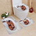 thumbnail image 1 of PUDMAD Chocolate ice Cream in a Bowl a Rustic Spoon Directly Above 3 Piece Bathroom Rugs Set Bath Rug Contour Mat and Toilet Lid Cover, 1 of 2