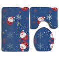 thumbnail image 1 of PUDMAD Christmas 3 Piece Bathroom Rugs Set Bath Rug Contour Mat and Toilet Lid Cover, 1 of 2