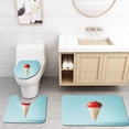 thumbnail image 1 of PUDMAD Christmas Bauble in ice Cream Cone New Year Minimal Concept 3 Piece Bathroom Rugs Set Bath Rug Contour Mat and Toilet Lid Cover, 1 of 2