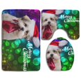 thumbnail image 1 of PUDMAD Christmas Dog 3 Piece Bathroom Rugs Set Bath Rug Contour Mat and Toilet Lid Cover, 1 of 2