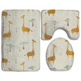 thumbnail image 1 of PUDMAD Christmas Hippos Santa Hats 3 Piece Bathroom Rugs Set Bath Rug Contour Mat and Toilet Lid Cover, 1 of 2