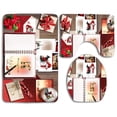 thumbnail image 1 of PUDMAD Christmas Mood 3 Piece Bathroom Rugs Set Bath Rug Contour Mat and Toilet Lid Cover, 1 of 2