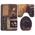 thumbnail image 1 of PUDMAD Christmas Photography Background 3 Piece Bathroom Rugs Set Bath Rug Contour Mat and Toilet Lid Cover, 1 of 2