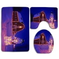 thumbnail image 1 of PUDMAD Christmas Snowman Winter 3 Piece Bathroom Rugs Set Bath Rug Contour Mat and Toilet Lid Cover, 1 of 2