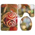 thumbnail image 1 of PUDMAD Christmas Tree 3 Piece Bathroom Rugs Set Bath Rug Contour Mat and Toilet Lid Cover, 1 of 2