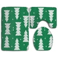 thumbnail image 1 of PUDMAD Christmas Tree 3 Piece Bathroom Rugs Set Bath Rug Contour Mat and Toilet Lid Cover, 1 of 2