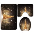 thumbnail image 1 of PUDMAD Christmas Trees Snowy 3 Piece Bathroom Rugs Set Bath Rug Contour Mat and Toilet Lid Cover, 1 of 2