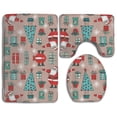 thumbnail image 1 of PUDMAD Christmas Upgraded 3 Piece Bathroom Rugs Set Bath Rug Contour Mat and Toilet Lid Cover, 1 of 2