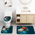 thumbnail image 1 of PUDMAD Christmas Vivid Classical Baubles Ribbons and Different Patterns Abstract 3 Piece Bathroom Rugs Set Bath Rug Contour Mat and Toilet Lid Cover, 1 of 2