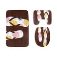 thumbnail image 1 of PUDMAD Circles Stars Flip Flops 3 Piece Bathroom Rugs Set Bath Rug Contour Mat and Toilet Lid Cover, 1 of 2