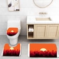 thumbnail image 1 of PUDMAD City Sunset Skyline Urban Landscape Cityscape Silhouette in Flat Style 3 Piece Bathroom Rugs Set Bath Rug Contour Mat and Toilet Lid Cover, 1 of 2