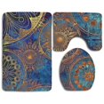 thumbnail image 1 of PUDMAD Clocks Gears 3 Piece Bathroom Rugs Set Bath Rug Contour Mat and Toilet Lid Cover, 1 of 2