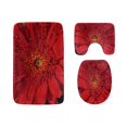 thumbnail image 1 of PUDMAD Closeup Beautiful Flowers 3 Piece Bathroom Rugs Set Bath Rug Contour Mat and Toilet Lid Cover, 1 of 2