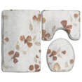 thumbnail image 1 of PUDMAD Closeup Mulberry Paper Texture 3 Piece Bathroom Rugs Set Bath Rug Contour Mat and Toilet Lid Cover, 1 of 2