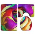 thumbnail image 1 of PUDMAD Closeup Roses 3 Piece Bathroom Rugs Set Bath Rug Contour Mat and Toilet Lid Cover, 1 of 2