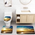 thumbnail image 1 of PUDMAD Clouds Cool Sunset Over River Horizon Magical Landscape Phenomenal Physical Event Theme Blue 3 Piece Bathroom Rugs Set Bath Rug Contour Mat and Toilet Lid Cover, 1 of 2