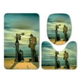 thumbnail image 1 of PUDMAD Coast Buildings Lost Corners Dilapidated Houses Humanoids Window 3 Piece Bathroom Rugs Set Bath Rug Contour Mat and Toilet Lid Cover, 1 of 2