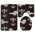 thumbnail image 1 of PUDMAD Cock Chicken Funny 3 Piece Bathroom Rugs Set Bath Rug Contour Mat and Toilet Lid Cover, 1 of 2