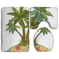 thumbnail image 1 of PUDMAD Coconut Island 3 Piece Bathroom Rugs Set Bath Rug Contour Mat and Toilet Lid Cover, 1 of 2