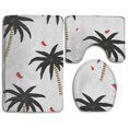 thumbnail image 1 of PUDMAD Coconut Tree 3 Piece Bathroom Rugs Set Bath Rug Contour Mat and Toilet Lid Cover, 1 of 2