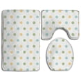 thumbnail image 1 of PUDMAD Color Big Points 3 Piece Bathroom Rugs Set Bath Rug Contour Mat and Toilet Lid Cover, 1 of 2
