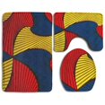 thumbnail image 1 of PUDMAD Color Connection 3 Piece Bathroom Rugs Set Bath Rug Contour Mat and Toilet Lid Cover, 1 of 2