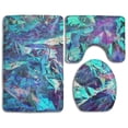 thumbnail image 1 of PUDMAD Color Foil 3 Piece Bathroom Rugs Set Bath Rug Contour Mat and Toilet Lid Cover, 1 of 2