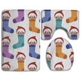 thumbnail image 1 of PUDMAD Colored Socks 3 Piece Bathroom Rugs Set Bath Rug Contour Mat and Toilet Lid Cover, 1 of 2