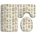 thumbnail image 1 of PUDMAD Colorful Birdcages And Birds 3 Piece Bathroom Rugs Set Bath Rug Contour Mat and Toilet Lid Cover, 1 of 2