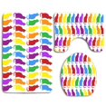 thumbnail image 1 of PUDMAD Colorful Cats 3 Piece Bathroom Rugs Set Bath Rug Contour Mat and Toilet Lid Cover, 1 of 2