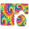 thumbnail image 1 of PUDMAD Colorful Cool Dye 3 Piece Bathroom Rugs Set Bath Rug Contour Mat and Toilet Lid Cover, 1 of 2