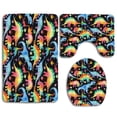 thumbnail image 1 of PUDMAD Colorful Dinosaur 3 Piece Bathroom Rugs Set Bath Rug Contour Mat and Toilet Lid Cover, 1 of 2