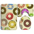 thumbnail image 1 of PUDMAD Colorful Donut Sweet 3 Piece Bathroom Rugs Set Bath Rug Contour Mat and Toilet Lid Cover, 1 of 2