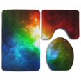 thumbnail image 1 of PUDMAD Colorful Galaxy 3 Piece Bathroom Rugs Set Bath Rug Contour Mat and Toilet Lid Cover, 1 of 2