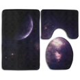 thumbnail image 1 of PUDMAD Colorful Galaxy Space Magical Nebula Planet 3 Piece Bathroom Rugs Set Bath Rug Contour Mat and Toilet Lid Cover, 1 of 2