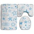 thumbnail image 1 of PUDMAD Colorful Galaxy Space Moon Star 3 Piece Bathroom Rugs Set Bath Rug Contour Mat and Toilet Lid Cover, 1 of 2