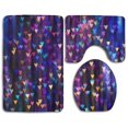 thumbnail image 1 of PUDMAD Colorful Heart 3 Piece Bathroom Rugs Set Bath Rug Contour Mat and Toilet Lid Cover, 1 of 2