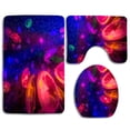 thumbnail image 1 of PUDMAD Colorful Jellyfish Beautiful 3 Piece Bathroom Rugs Set Bath Rug Contour Mat and Toilet Lid Cover, 1 of 2
