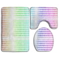 thumbnail image 1 of PUDMAD Colorful Number 3 Piece Bathroom Rugs Set Bath Rug Contour Mat and Toilet Lid Cover, 1 of 2