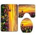 thumbnail image 1 of PUDMAD Colorful Sparkles 3 Piece Bathroom Rugs Set Bath Rug Contour Mat and Toilet Lid Cover, 1 of 2