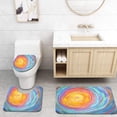 thumbnail image 1 of PUDMAD Colorful Spiral Sun Power Watercolor Painting 3 Piece Bathroom Rugs Set Bath Rug Contour Mat and Toilet Lid Cover, 1 of 2