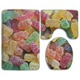 thumbnail image 1 of PUDMAD Colorful Sweet Sugar 3 Piece Bathroom Rugs Set Bath Rug Contour Mat and Toilet Lid Cover, 1 of 2