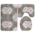 thumbnail image 1 of PUDMAD Colorful Vintage Ceramic Tiles Wall Digital Tiles 3 Piece Bathroom Rugs Set Bath Rug Contour Mat and Toilet Lid Cover, 1 of 2