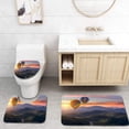 thumbnail image 1 of PUDMAD Colorful hot air Balloons Flying Over Mountain 3 Piece Bathroom Rugs Set Bath Rug Contour Mat and Toilet Lid Cover, 1 of 2