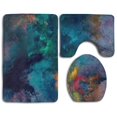 thumbnail image 1 of PUDMAD Colour Storm 3 Piece Bathroom Rugs Set Bath Rug Contour Mat and Toilet Lid Cover, 1 of 2